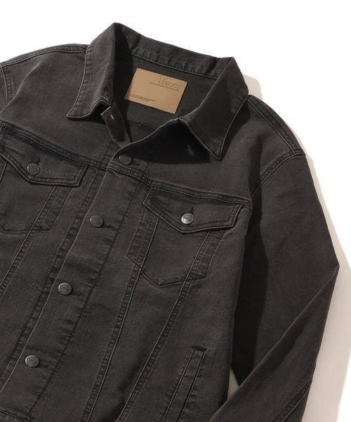 HANES(ヘインズ)の「【HANES/ヘインズ】ストレッチデニムジャケット/Gジャン(デニムジャケット・メンズ・サックスブルー/ネイビー/ブルー/ブラック・M/S/LL/L)」の5枚目の写真