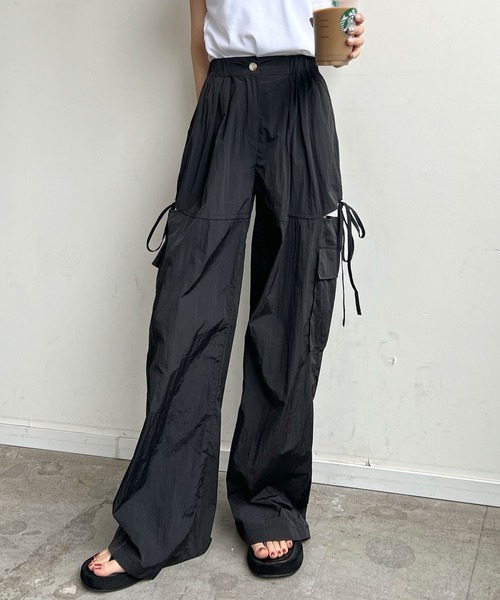 Futier land（フューティアランド）の「サイドスリットカーゴパンツ（カーゴパンツ・レディース・ライトピンク/アイボリー/ライトブルー/ブラック・FREE）」の11枚目の写真