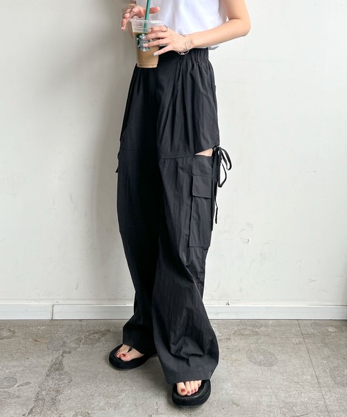 Futier land（フューティアランド）の「サイドスリットカーゴパンツ（カーゴパンツ・レディース・ライトピンク/アイボリー/ライトブルー/ブラック・FREE）」の13枚目の写真