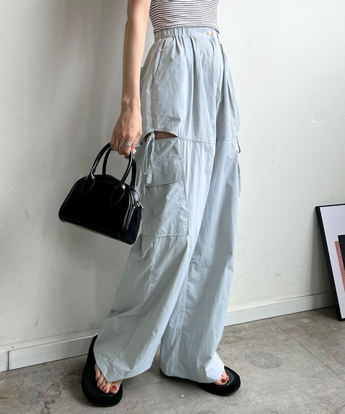 Futier land（フューティアランド）の「サイドスリットカーゴパンツ（カーゴパンツ・レディース・ライトピンク/アイボリー/ライトブルー/ブラック・FREE）」の18枚目の写真