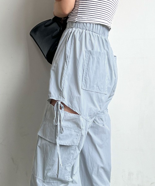 Futier land（フューティアランド）の「サイドスリットカーゴパンツ（カーゴパンツ・レディース・ライトピンク/アイボリー/ライトブルー/ブラック・FREE）」の19枚目の写真