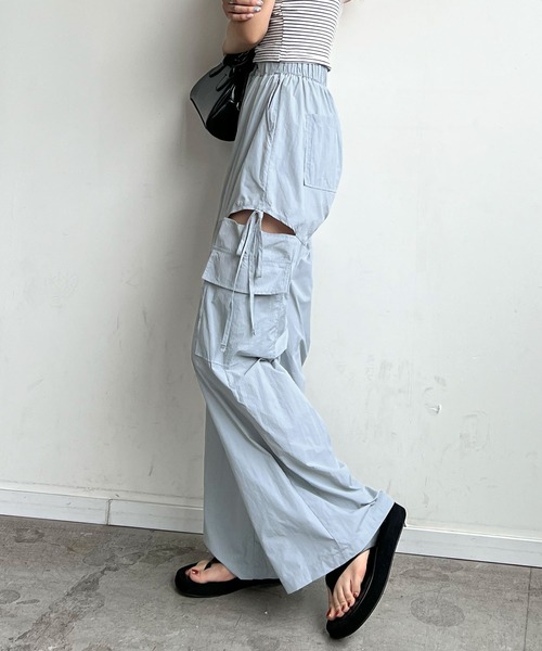 Futier land（フューティアランド）の「サイドスリットカーゴパンツ（カーゴパンツ・レディース・ライトピンク/アイボリー/ライトブルー/ブラック・FREE）」の20枚目の写真