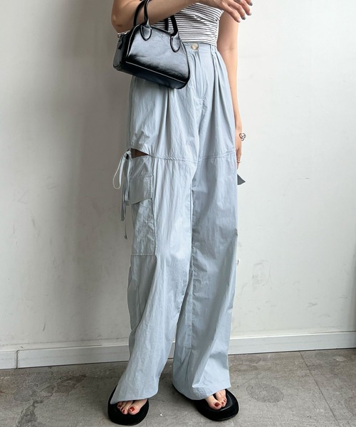 Futier land（フューティアランド）の「サイドスリットカーゴパンツ（カーゴパンツ・レディース・ライトピンク/アイボリー/ライトブルー/ブラック・FREE）」の21枚目の写真