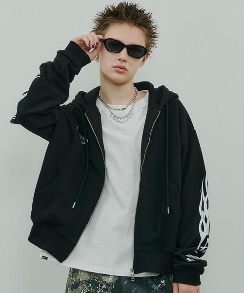 AIVER（アイバー）の「Johann×AIVER　BOYダブルジップパーカー（パーカー・メンズ・ブラック/チャコールグレー・SMALL/MEDIUM/LARGE）」の20枚目の写真