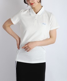 FILA レディース 鹿の子 配色ライン 半袖ポロシャツ 吸水速乾 UVカット