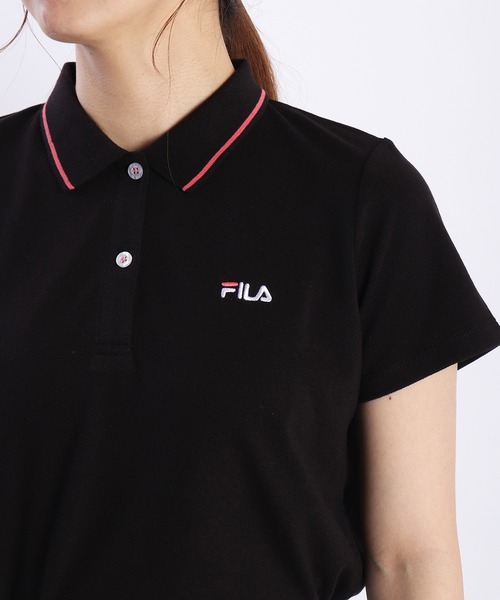 FILA(フィラ)の「FILA レディース 鹿の子 配色ライン 半袖ポロシャツ 吸水速乾 UVカット(ポロシャツ・レディース・ホワイト/ピンク/ブラック/ネイビー/ホワイト系その他/ネイビー系/ピンク系その他・M/L)」の17枚目の写真
