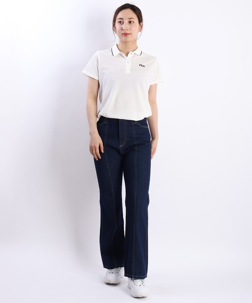 FILA(フィラ)の「FILA レディース 鹿の子 配色ライン 半袖ポロシャツ 吸水速乾 UVカット(ポロシャツ・レディース・ホワイト/ピンク/ブラック/ネイビー/ホワイト系その他/ネイビー系/ピンク系その他・M/L)」の11枚目の写真