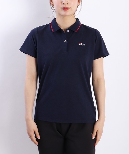 FILA(フィラ)の「FILA レディース 鹿の子 配色ライン 半袖ポロシャツ 吸水速乾 UVカット(ポロシャツ・レディース・ホワイト/ピンク/ブラック/ネイビー/ホワイト系その他/ネイビー系/ピンク系その他・M/L)」の22枚目の写真
