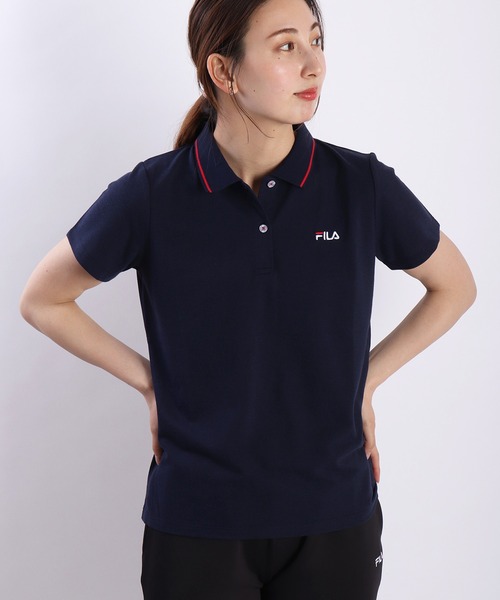 FILA(フィラ)の「FILA レディース 鹿の子 配色ライン 半袖ポロシャツ 吸水速乾 UVカット(ポロシャツ・レディース・ホワイト/ピンク/ブラック/ネイビー/ホワイト系その他/ネイビー系/ピンク系その他・M/L)」の21枚目の写真
