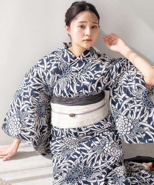 ゆかた館グレース こだわり浴衣5点セット 浴衣 ネイビー セール】こだわり浴衣5点セット(浴衣)|ゆかた館グレース
