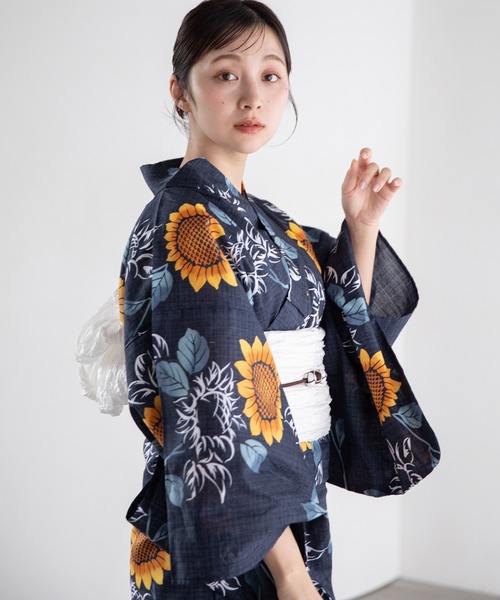 ゆかた館グレース(ユカタカングレース)の「こだわり浴衣5点セット(浴衣・レディース・ネイビー系1/ブルー系1/エンジ/ブルーグレー/ネイビー系3/ネイビー系2/ブルー系2/ベージュ系/レッド系/ネイビー系4/ブルー系4/ブルー系3/ブルー系5・SMALL/MEDIUM)」の7枚目の写真