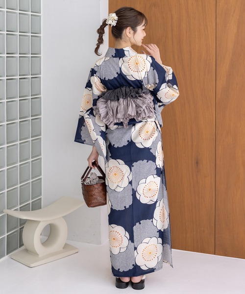 【ZOZO売切れ商品＊セール中】浴衣館グレース　こだわり浴衣5点セット　青・秋桜 ZOZO売切れ商品＊セール中】浴衣館グレース こだわり浴衣5点セット 青