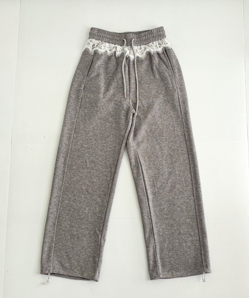 frunco（フランコ）の「【ZOZO限定】レース付き起毛スウェットパンツ（その他パンツ・レディース・ホワイト/グレー/ブラック/ピンク・FREE）」の4枚目の写真