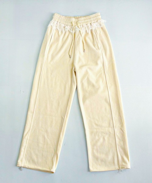 frunco（フランコ）の「【ZOZO限定】レース付き起毛スウェットパンツ（その他パンツ・レディース・ホワイト/グレー/ブラック/ピンク・FREE）」の2枚目の写真