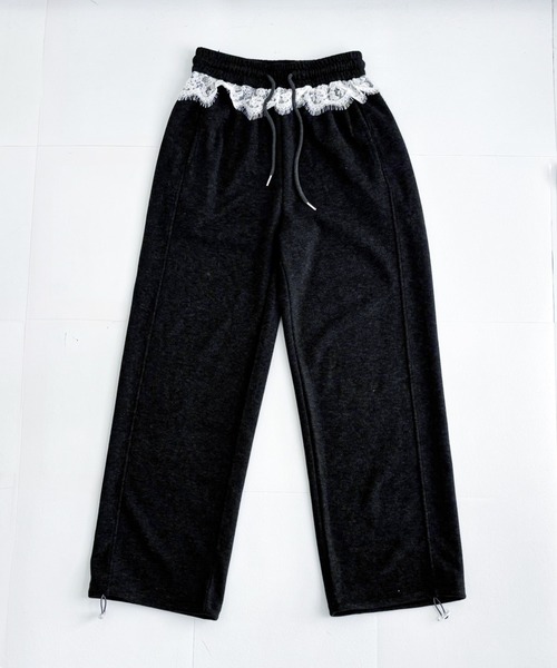 frunco（フランコ）の「【ZOZO限定】レース付き起毛スウェットパンツ（その他パンツ・レディース・ホワイト/グレー/ブラック/ピンク・FREE）」の3枚目の写真