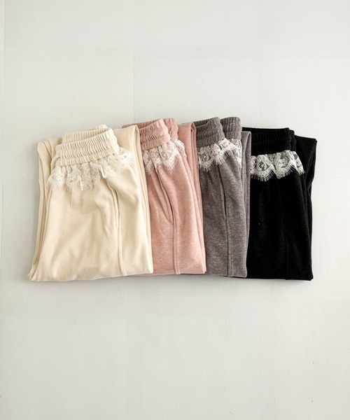 frunco（フランコ）の「【ZOZO限定】レース付き起毛スウェットパンツ（その他パンツ・レディース・ホワイト/グレー/ブラック/ピンク・FREE）」の16枚目の写真