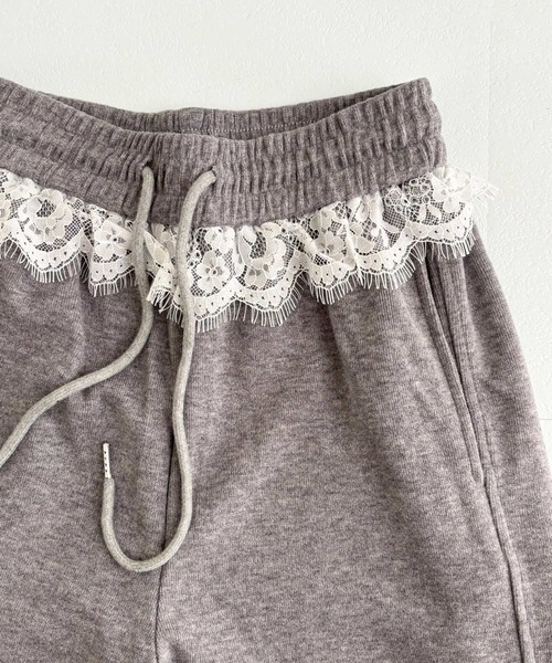 frunco（フランコ）の「【ZOZO限定】レース付き起毛スウェットパンツ（その他パンツ・レディース・ホワイト/グレー/ブラック/ピンク・FREE）」の14枚目の写真