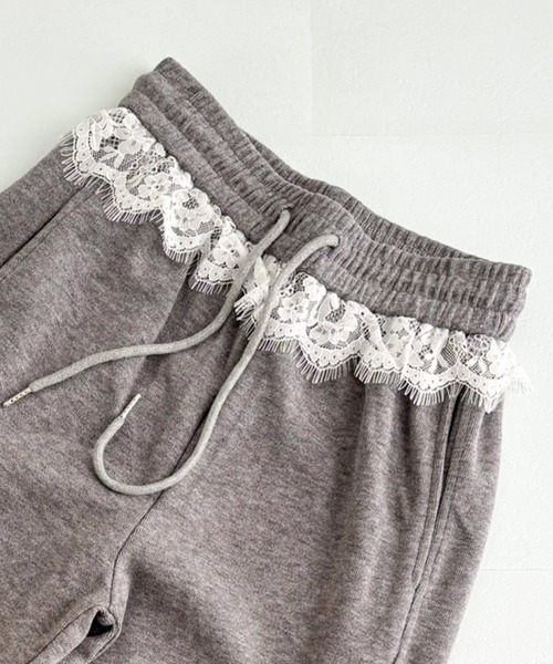frunco（フランコ）の「【ZOZO限定】レース付き起毛スウェットパンツ（その他パンツ・レディース・ホワイト/グレー/ブラック/ピンク・FREE）」の12枚目の写真