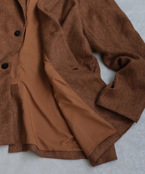 antiqua（アンティカ）の「ツイードライクジャケット（テーラードジャケット・レディース・ブラック/ブラウン系その他・P/R）」の16枚目の写真