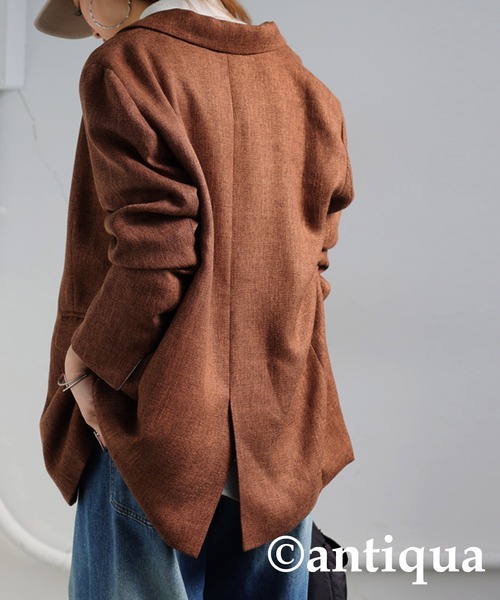 antiqua（アンティカ）の「ツイードライクジャケット（テーラードジャケット・レディース・ブラック/ブラウン系その他・P/R）」の5枚目の写真