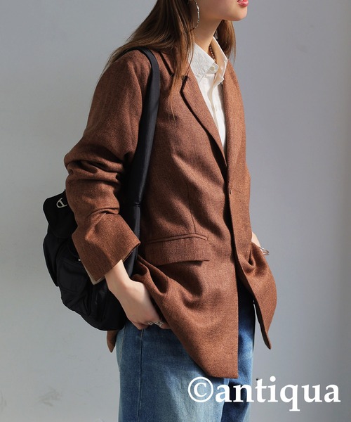 antiqua（アンティカ）の「ツイードライクジャケット（テーラードジャケット・レディース・ブラック/ブラウン系その他・P/R）」の7枚目の写真