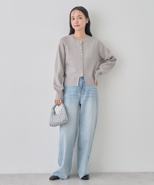 earth music&ecology（アースミュージックアンドエコロジー）の「セルフカットワイドデニムパンツ（デニムパンツ・レディース・ライトインディゴブルー/ブルー系その他・M/L/S）」の8枚目の写真