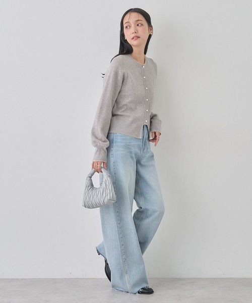 earth music&ecology（アースミュージックアンドエコロジー）の「セルフカットワイドデニムパンツ（デニムパンツ・レディース・ライトインディゴブルー/ブルー系その他・M/L/S）」の9枚目の写真