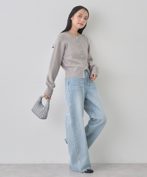 earth music&ecology（アースミュージックアンドエコロジー）の「セルフカットワイドデニムパンツ（デニムパンツ・レディース・ライトインディゴブルー/ブルー系その他・M/L/S）」の10枚目の写真