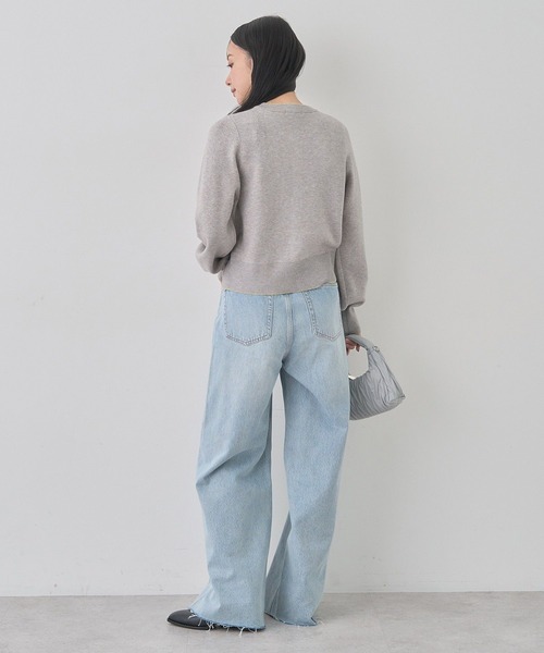 earth music&ecology（アースミュージックアンドエコロジー）の「セルフカットワイドデニムパンツ（デニムパンツ・レディース・ライトインディゴブルー/ブルー系その他・M/L/S）」の11枚目の写真