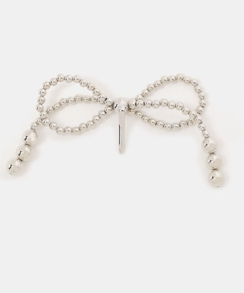 FOREVER 21(フォーエバー トゥエンティーワン)の「ボールリボンヘアカフ(その他ヘアアクセサリー・レディース・ホワイト系その他/シルバー/その他・FREE)」の7枚目の写真