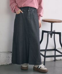 RETRO GIRL | フリンジ切替デニムSK(デニムスカート)