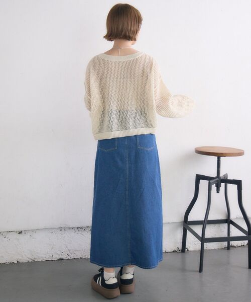 RETRO GIRL（レトロガール）の「フリンジ切替デニムSK（デニムスカート・レディース・ブラック/ブルー・FREE）」の10枚目の写真