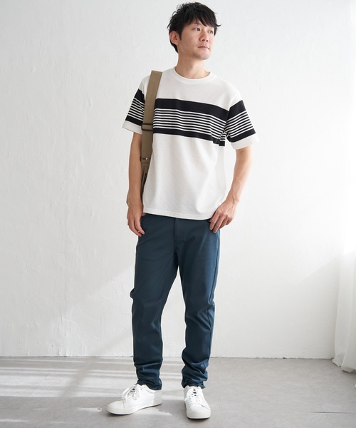 ikka(イッカ)の「リップルパネルボーダーTシャツ(Tシャツ/カットソー・メンズ・グレー/ホワイト/ネイビー・M/L/XL/S)」の14枚目の写真
