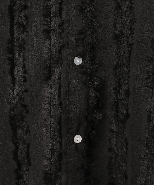 3.3 Field Trip (3.3フィールドトリップ)の「3.3 Field Trip/フリンジストライプシャツ(シャツ/ブラウス・メンズ・ブラック/アイボリー・FREE)」の18枚目の写真