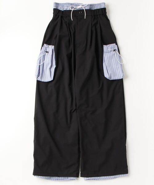 DISCOVERED(ディスカバード)の「RAYERED OUT POCKET CARGO PANTS(その他パンツ・メンズ・ブラック・1/3)」の1枚目の写真