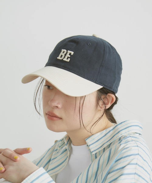 MERLOT(メルロー)の「【BE】バイカラーロゴ刺繍キャップ(キャップ・レディース・ネイビー/ピンク・FREE)」の6枚目の写真