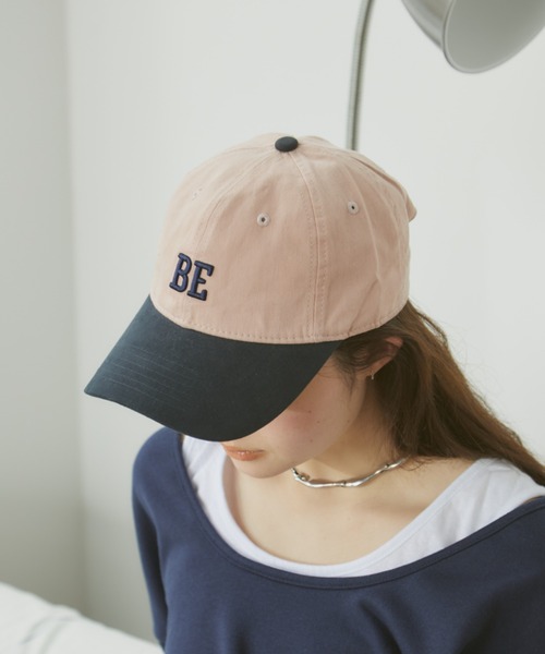 MERLOT(メルロー)の「【BE】バイカラーロゴ刺繍キャップ(キャップ・レディース・ネイビー/ピンク・FREE)」の10枚目の写真