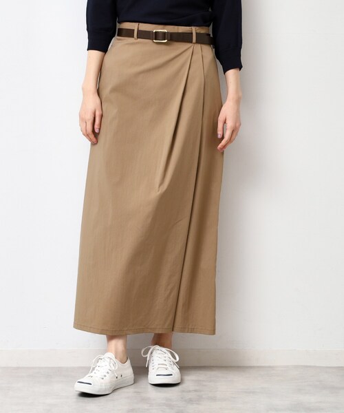 Dessin（デッサン）の「【洗える】サイドタックロングスカート（S～L）（スカート・レディース・スモーキーグリーン系/ブラウン系その他/ネイビー・01/02/03）」の2枚目の写真