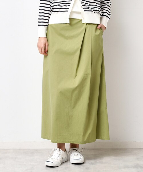 Dessin（デッサン）の「【洗える】サイドタックロングスカート（S～L）（スカート・レディース・スモーキーグリーン系/ブラウン系その他/ネイビー・01/02/03）」の4枚目の写真
