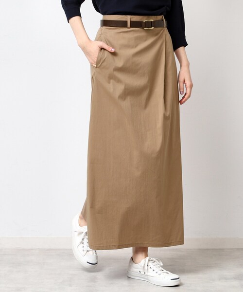 Dessin（デッサン）の「【洗える】サイドタックロングスカート（S～L）（スカート・レディース・スモーキーグリーン系/ブラウン系その他/ネイビー・01/02/03）」の8枚目の写真