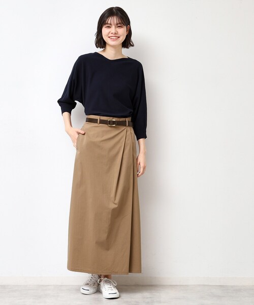 Dessin（デッサン）の「【洗える】サイドタックロングスカート（S～L）（スカート・レディース・スモーキーグリーン系/ブラウン系その他/ネイビー・01/02/03）」の9枚目の写真
