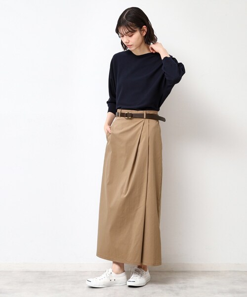 Dessin（デッサン）の「【洗える】サイドタックロングスカート（S～L）（スカート・レディース・スモーキーグリーン系/ブラウン系その他/ネイビー・01/02/03）」の10枚目の写真