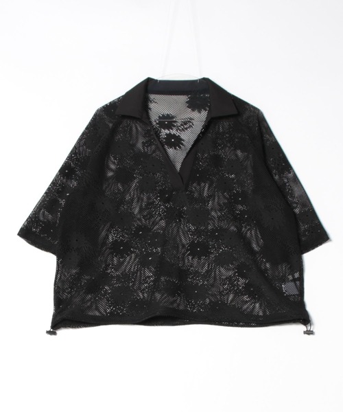 トップス windowshopper セール】Flower mesh skipper tops フラワーメッシュスキッパー