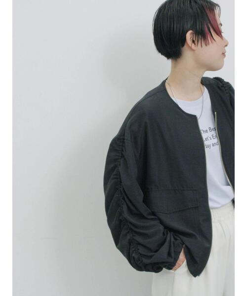 Samansa Mos2 blue（サマンサモスモスブルー）の「ギャザーブルゾン（ブルゾン・レディース・カーキ/ライトベージュ/ブラック・F）」の7枚目の写真