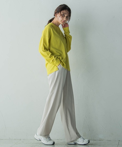 MAYSON GREY(メイソングレイ)の「SET スラブジャージタンクトップ+深Vネックプルオーバー(Tシャツ/カットソー・レディース・イエロー/オフホワイト/チャコールグレー・M)」の11枚目の写真