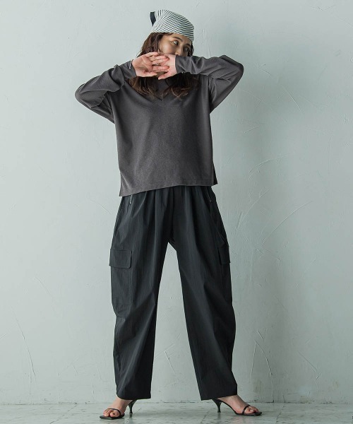 MAYSON GREY(メイソングレイ)の「SET スラブジャージタンクトップ+深Vネックプルオーバー(Tシャツ/カットソー・レディース・イエロー/オフホワイト/チャコールグレー・M)」の18枚目の写真