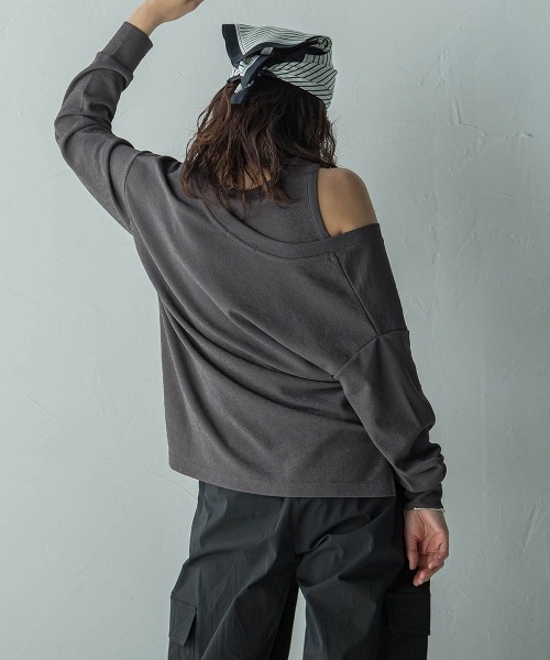 MAYSON GREY(メイソングレイ)の「SET スラブジャージタンクトップ+深Vネックプルオーバー(Tシャツ/カットソー・レディース・イエロー/オフホワイト/チャコールグレー・M)」の13枚目の写真