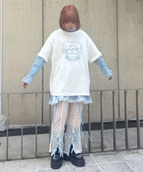 Candy Stripper（キャンディストリッパー）の「MY SWEET BABE BIG Tシャツ（Tシャツ/カットソー・レディース・ピンク/オフホワイト/ライトブルー/ブラック・FREE）」の21枚目の写真