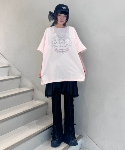 Candy Stripper（キャンディストリッパー）の「MY SWEET BABE BIG Tシャツ（Tシャツ/カットソー・レディース・ピンク/オフホワイト/ライトブルー/ブラック・FREE）」の16枚目の写真