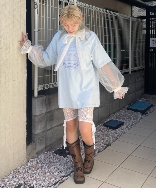 Candy Stripper（キャンディストリッパー）の「MY SWEET BABE BIG Tシャツ（Tシャツ/カットソー・レディース・ピンク/オフホワイト/ライトブルー/ブラック・FREE）」の13枚目の写真